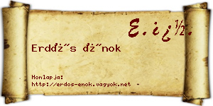 Erdős Énok névjegykártya